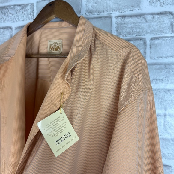 STUBBS Western Golden Pond Embroidered Striped Button Up Dress Shirt Mens XL NWT - Picture 2 of 10